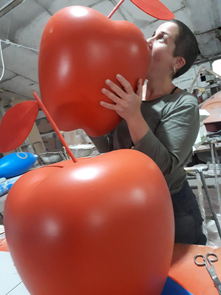 ficticio manzana fibra vidrio