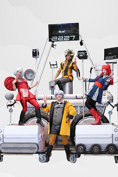 vehiculo lunar futurista atrezzo decorados carroza