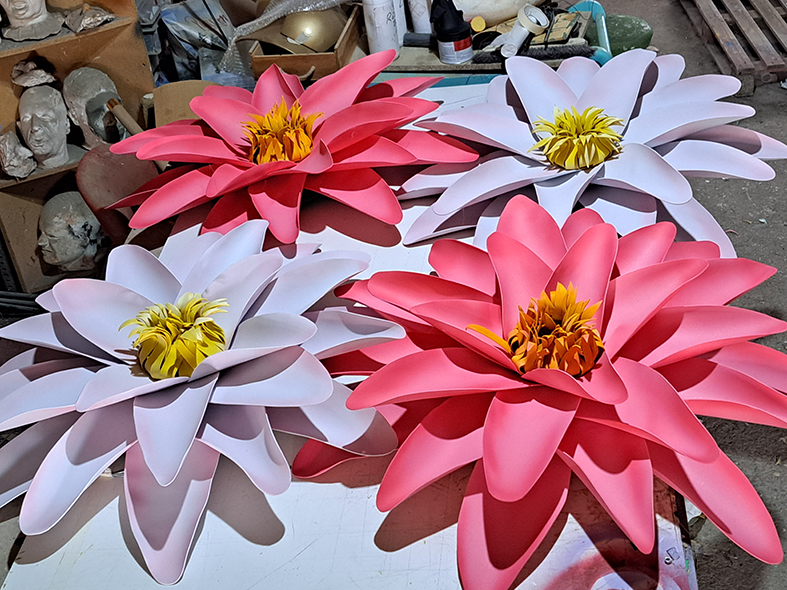 Nenufares gigantes goma eva decoración flotante jardines