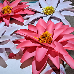 Nenufares gigantes goma eva decoración flotante jardines