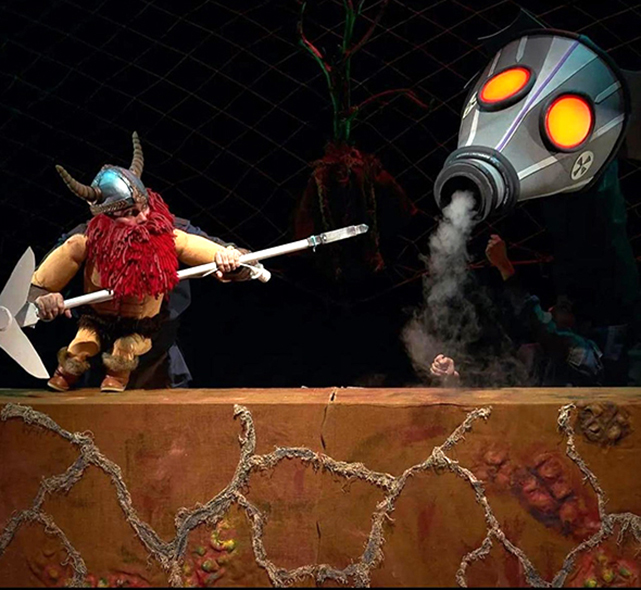 Marionetas gigantes practicable teatro jormundgander gigant puppet